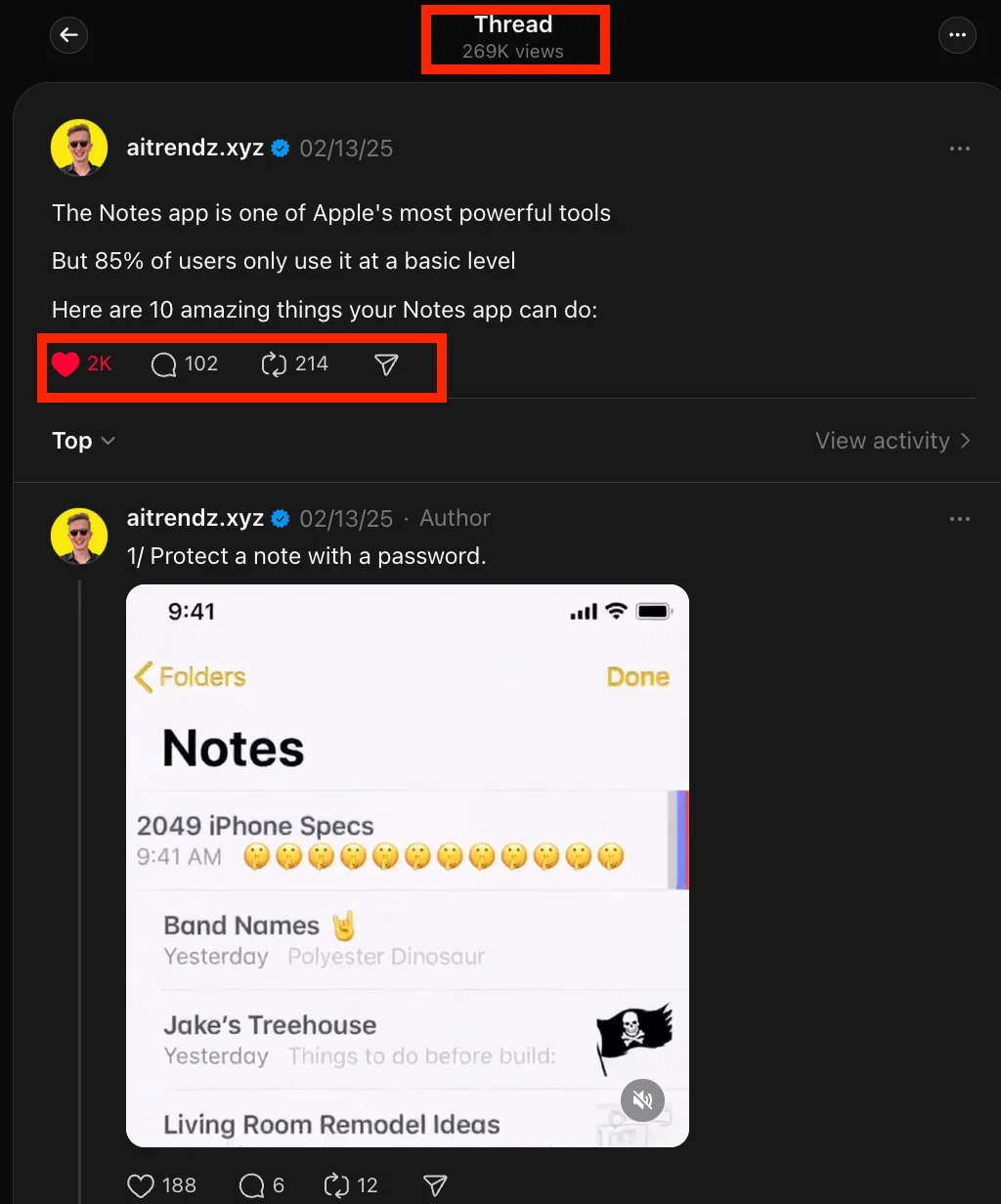 Viral thread example 4